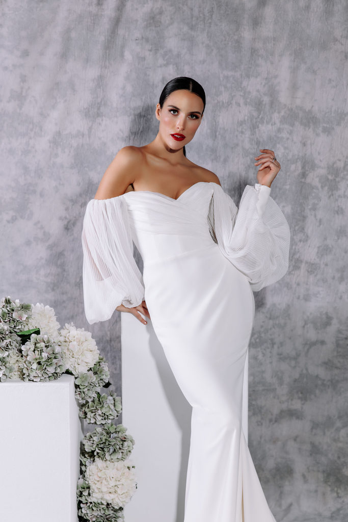 White Dress with Puff sleeve