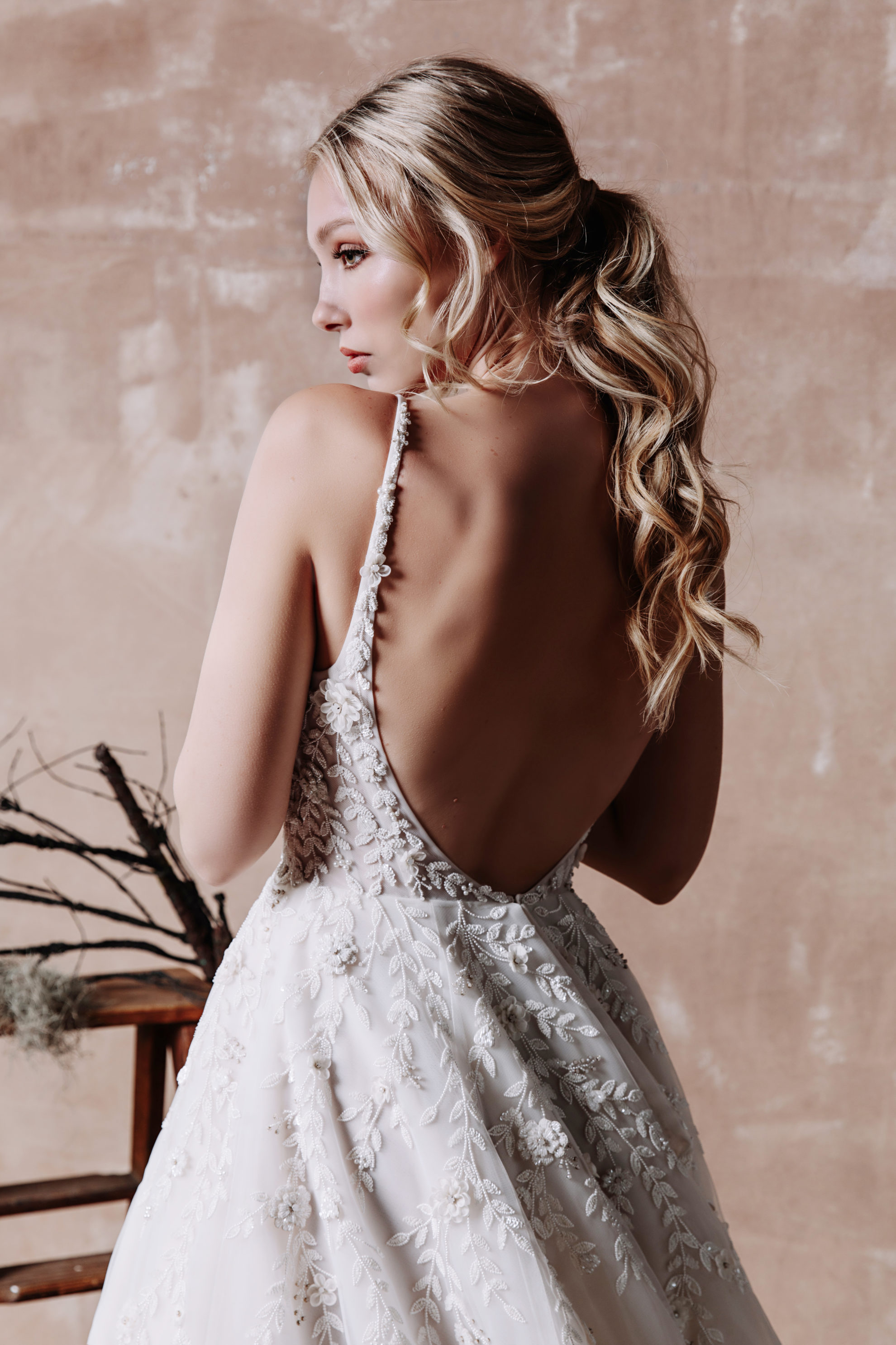 Back Pose in wedding gown