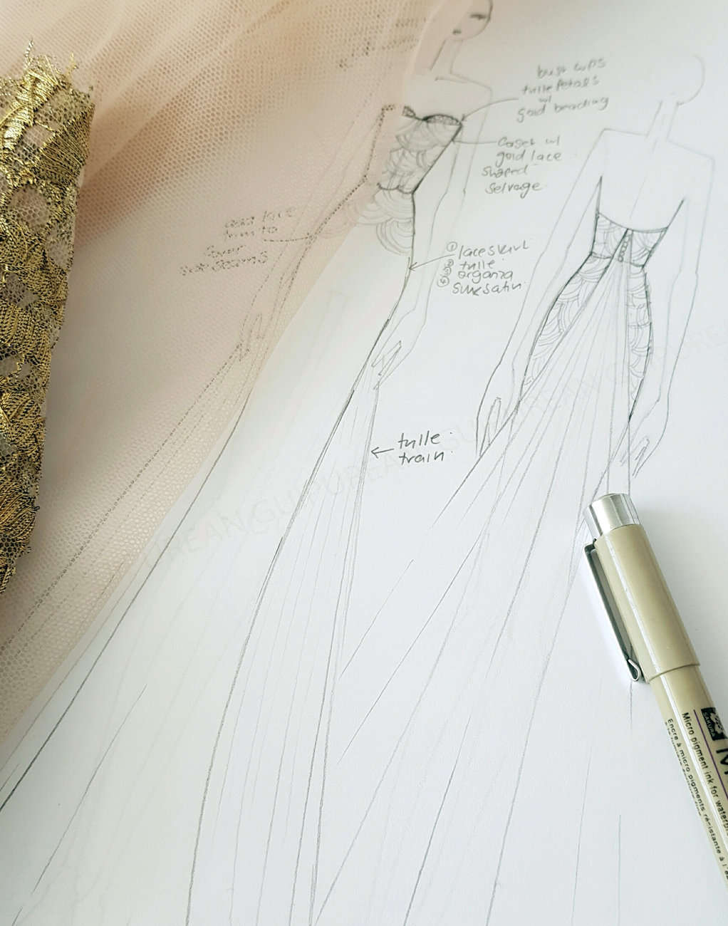 Dress Designing Process - Guipurean Bridal